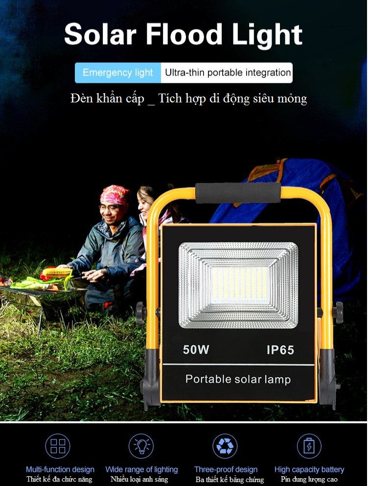 Đèn Led Sách Tay Năng Lượng Mặt Trời Đa Năng