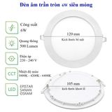  Đèn LED Âm Trần DOWNLIGHT 6w 