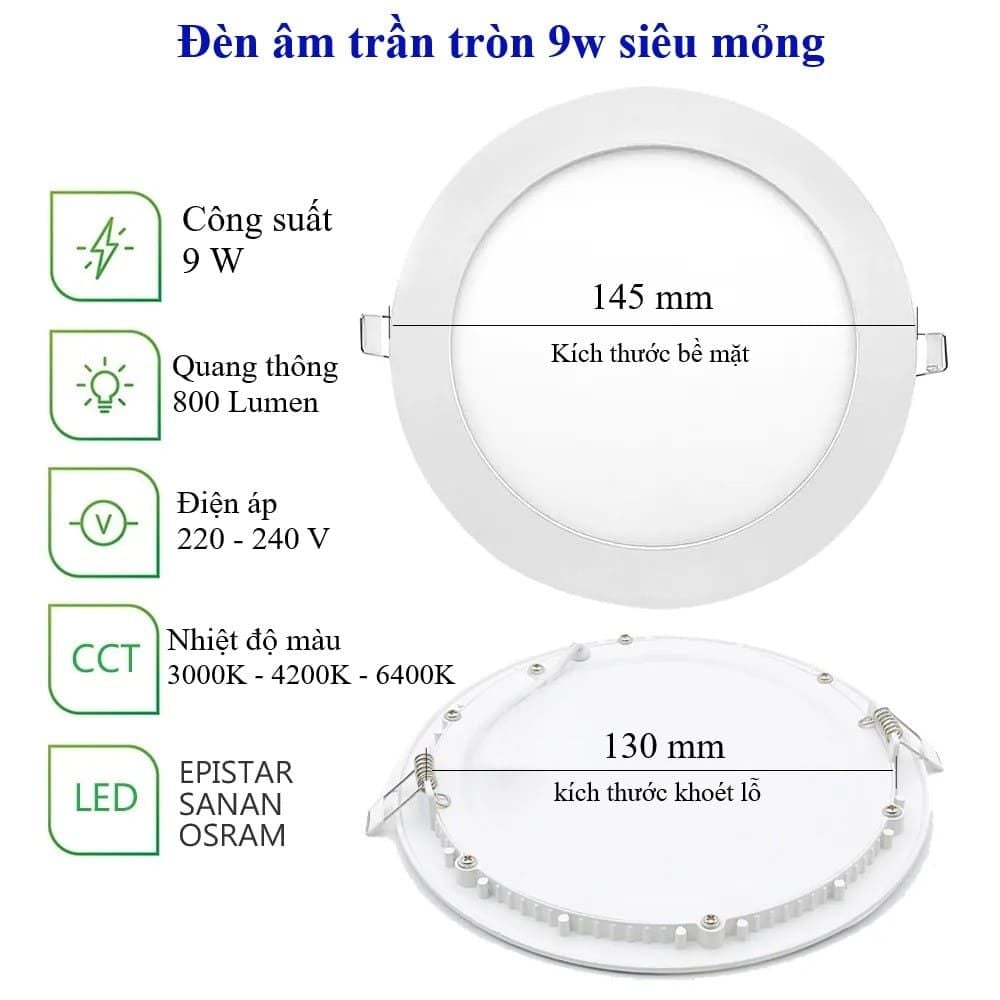 Đèn Led Âm Trần Downlight 9W