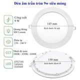  ĐÈN LED ÂM TRẦN DOWNLIGHT 9W 