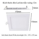  ĐÈN LED ÂM TRẦN DOWNLIGHT VUÔNG 12W 