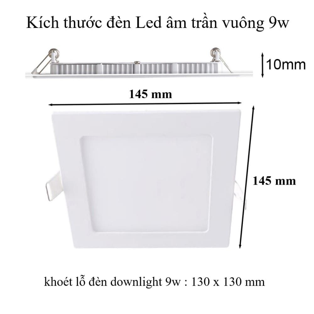  Đèn Led  Âm Trần Downlight Vuông 9W 