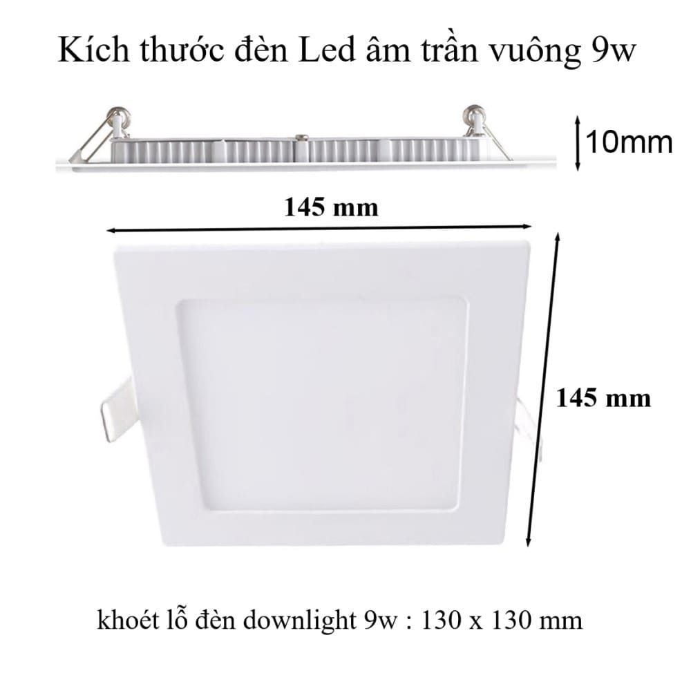  Đèn Led Downlight Âm Trần Vuông 9W 