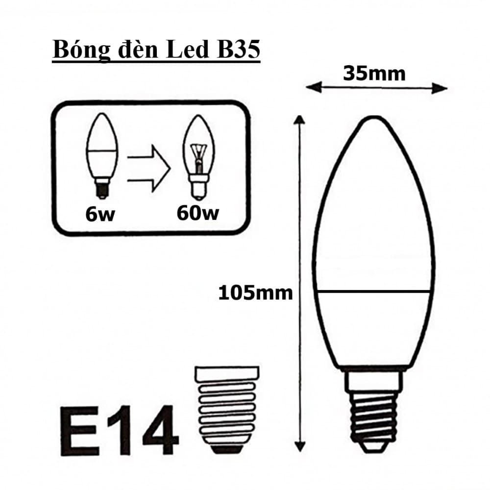 Bóng Đèn Led Búp B35 6W E14