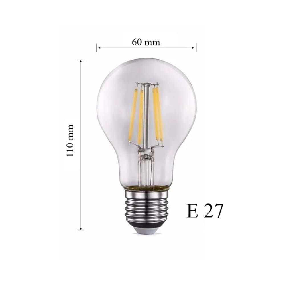 Bóng Đèn Led Sợi Đốt Edison A60 6W 8W E27