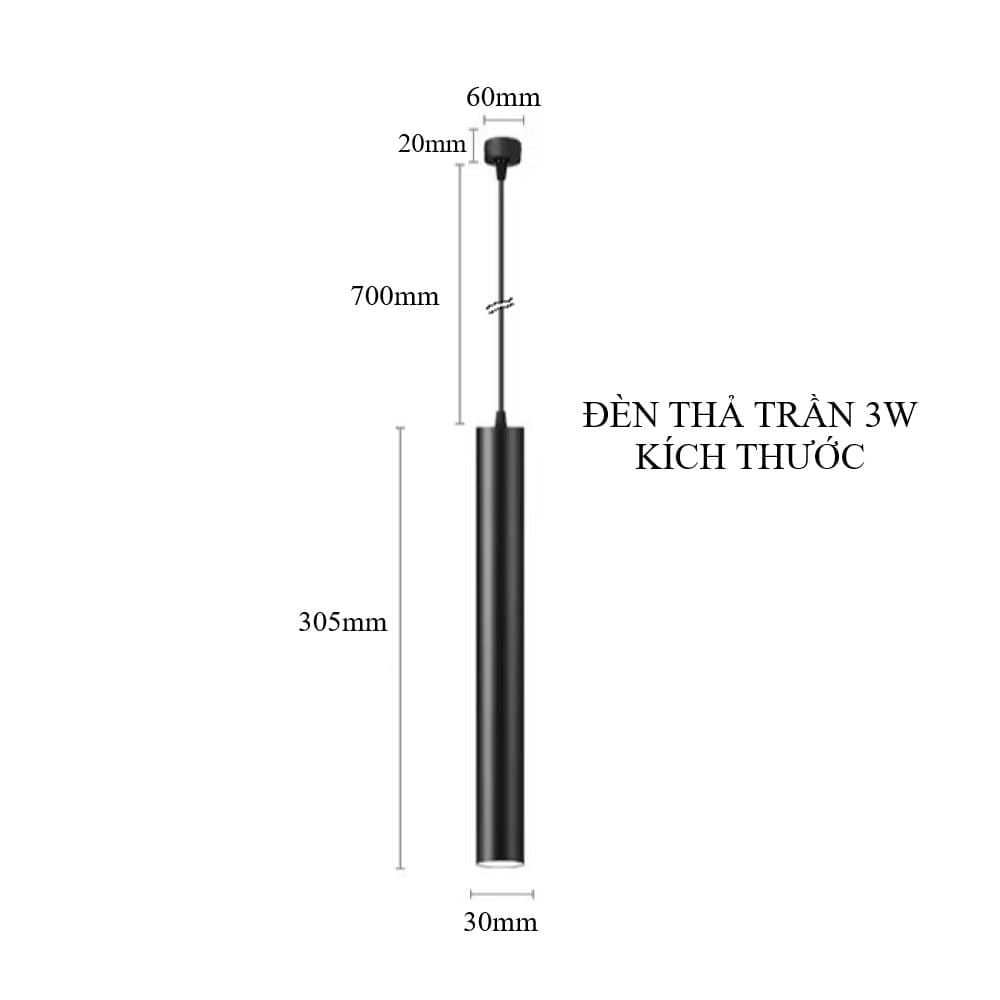 Đèn Thả Trần Ống Bơ 3W