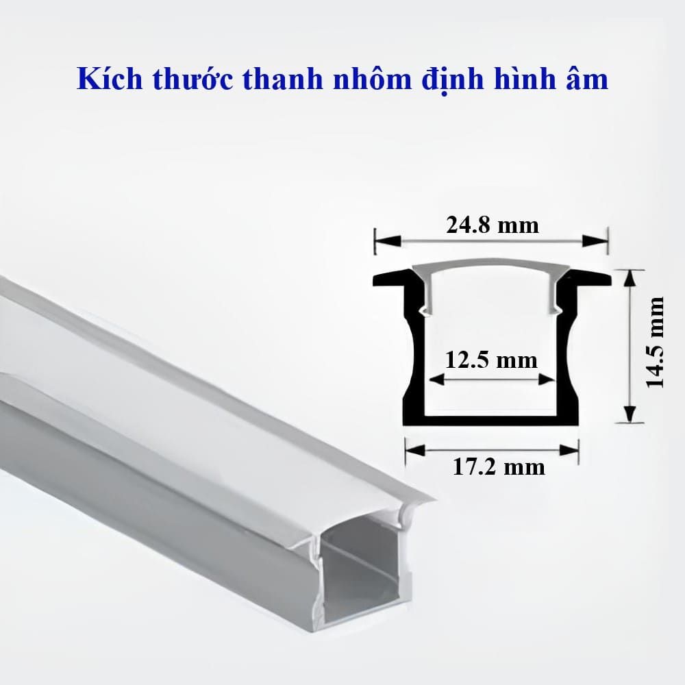  Thanh Nhôm Định Hình Led Âm Trần | Led Profile Pc Cover U05S_513A 