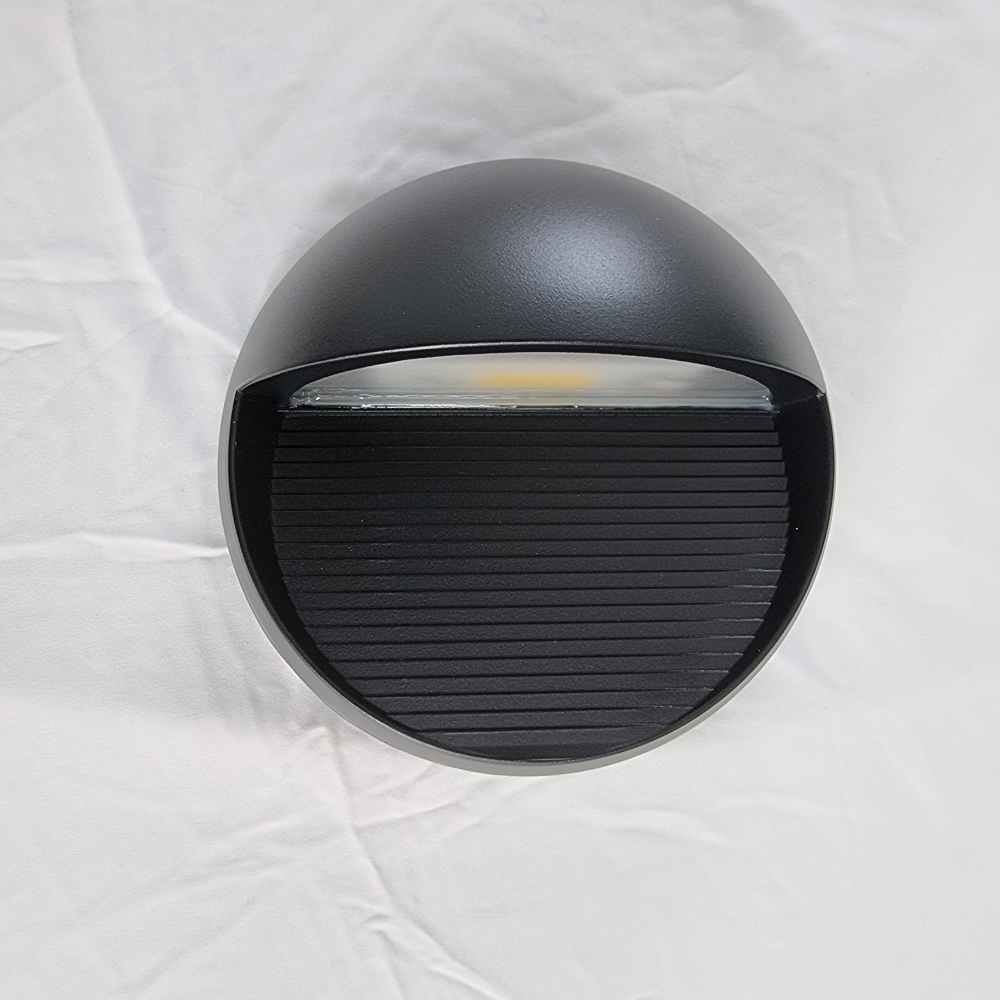 Đen Led Ốp Tường Tròn Ngoài Trời 7W