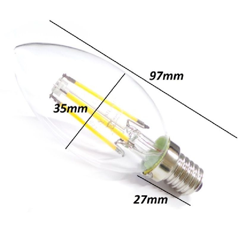  BÓNG ĐÈN LED Dây Tóc Edison C35 6W E14 