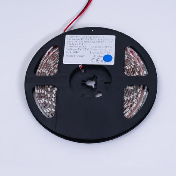 LED Dây 12V 5050 14.4 W/M IP44 | Cuộn Led Dây 5 Mét Màu Xanh