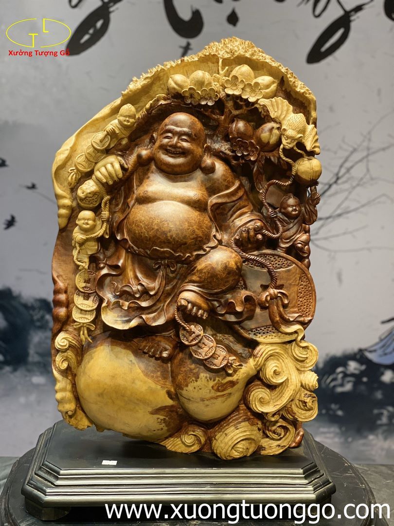 Tượng Phật Di Lặc Tam Tiểu Đứng Hồ Lô