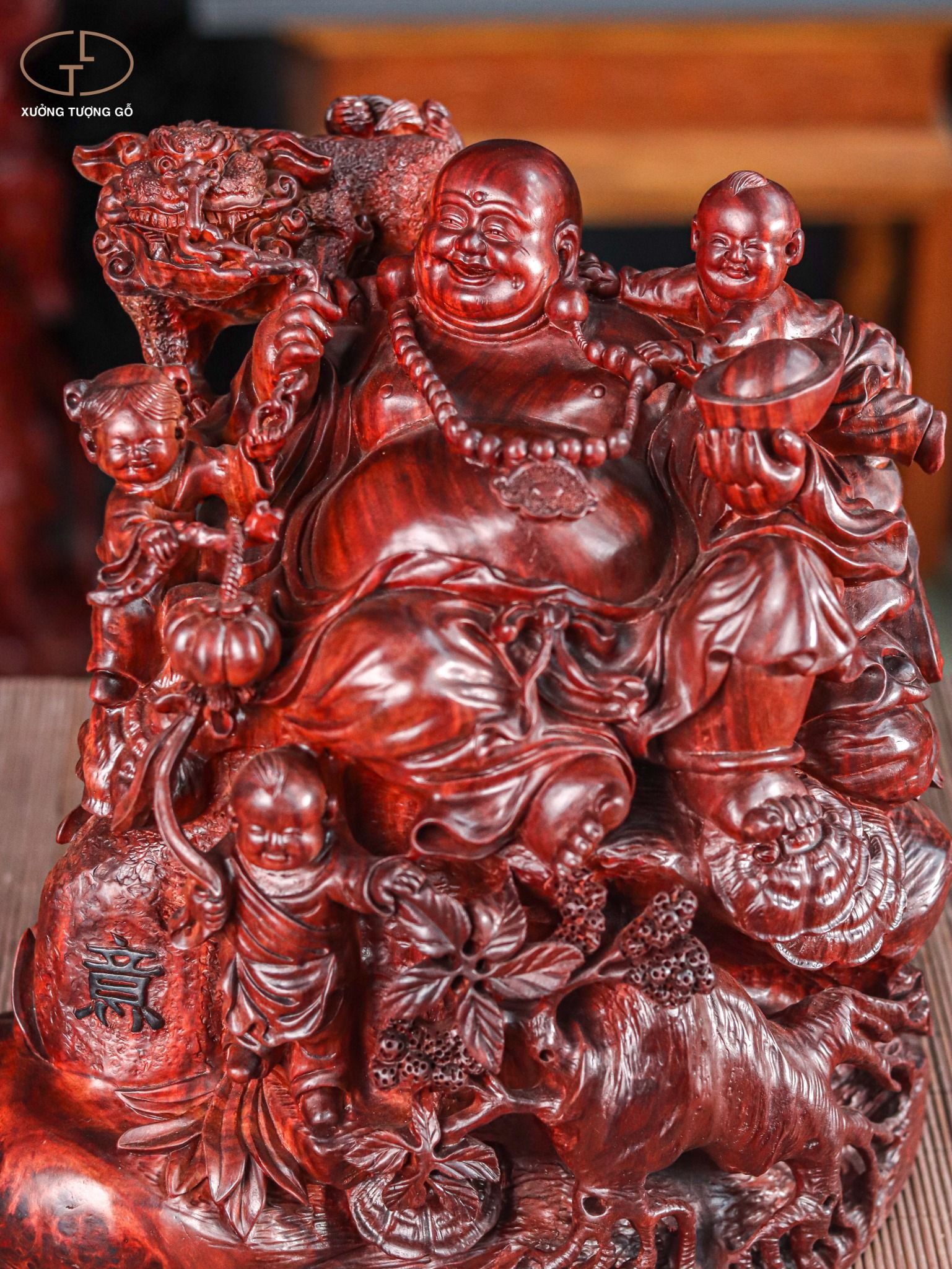 Di lạc tam tiểu gỗ tử đàn