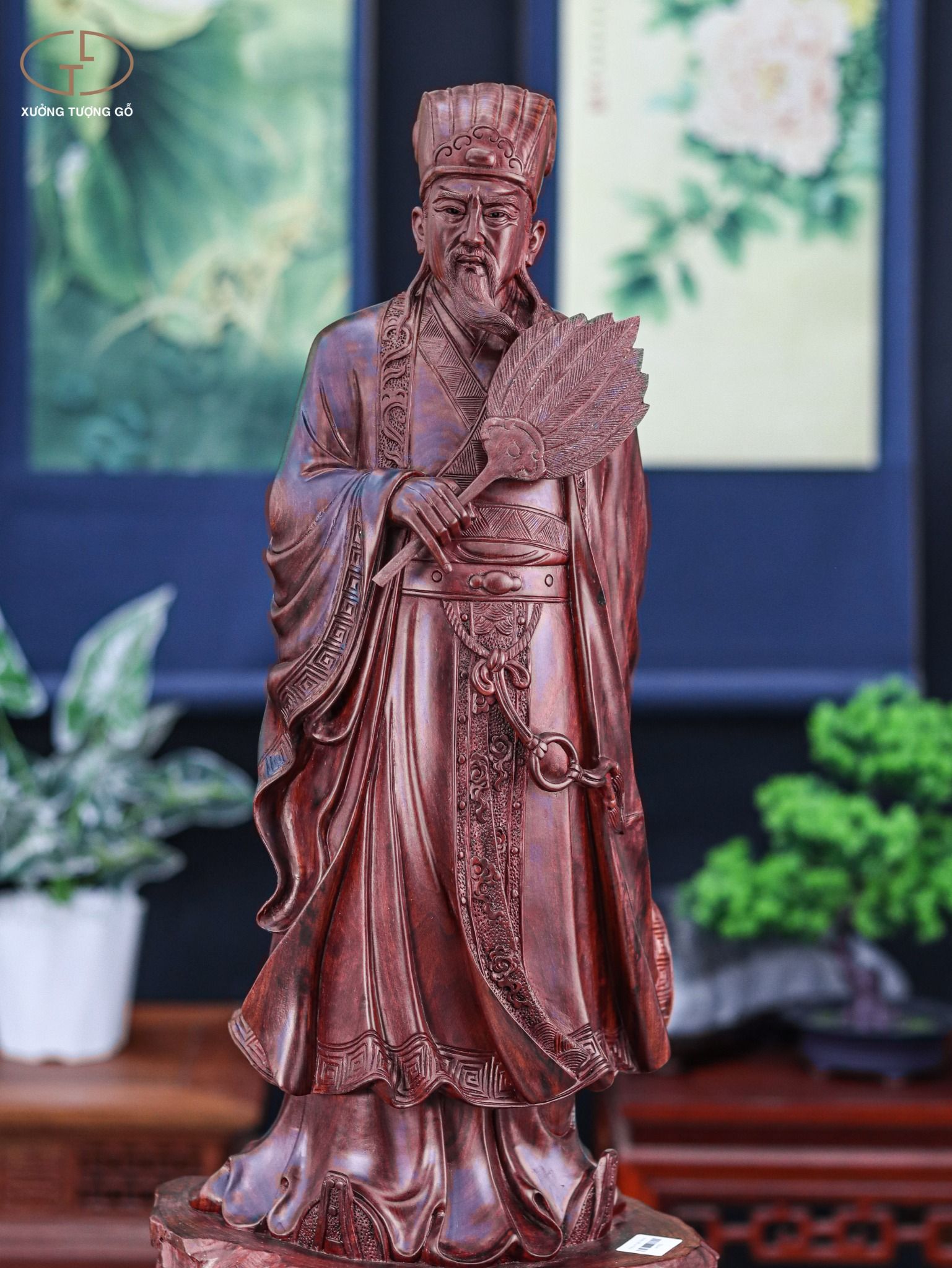 Khổng minh gỗ tử đàn đỏ