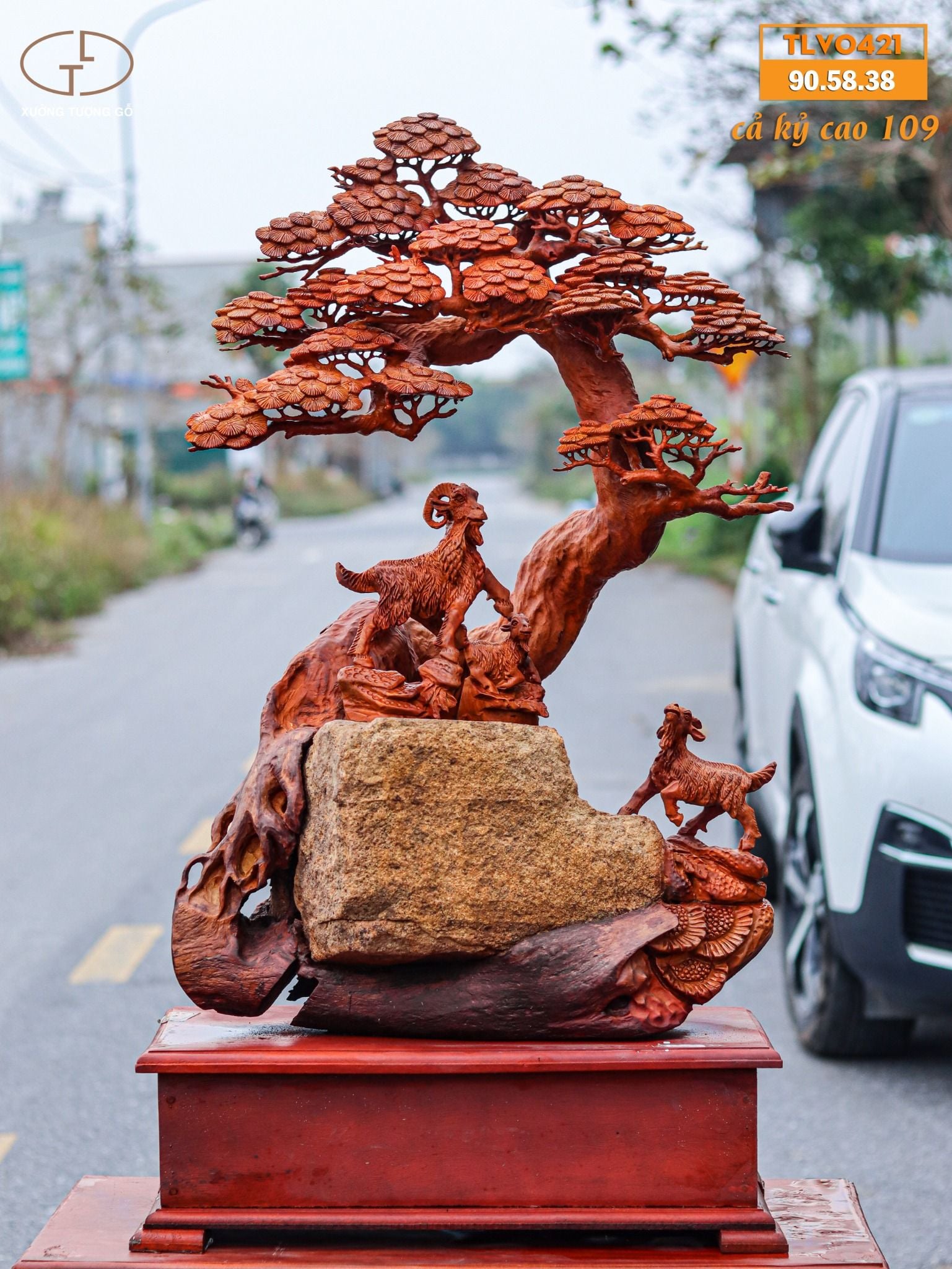 Tam Dương Khai Thái Ôm Đá Gỗ Hương