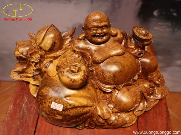 Tượng Phật Di Lặc Ngồi Bao Cành Đào