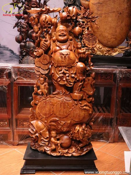 Tượng Phật Di Lặc Ngũ Tiểu Vác Đào Nghê