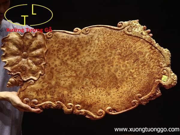 Khay trà lá sen gỗ nu ngọc am