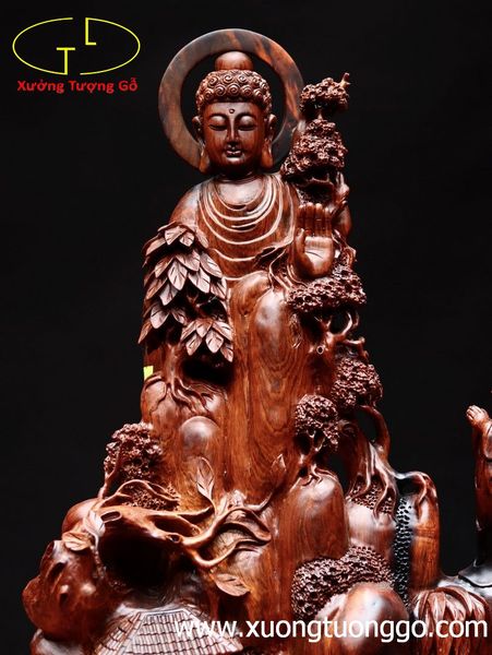 Nhất tâm bái Phật gỗ trắc