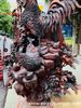 Gia đình gà hoa phù dung gỗ trắc
