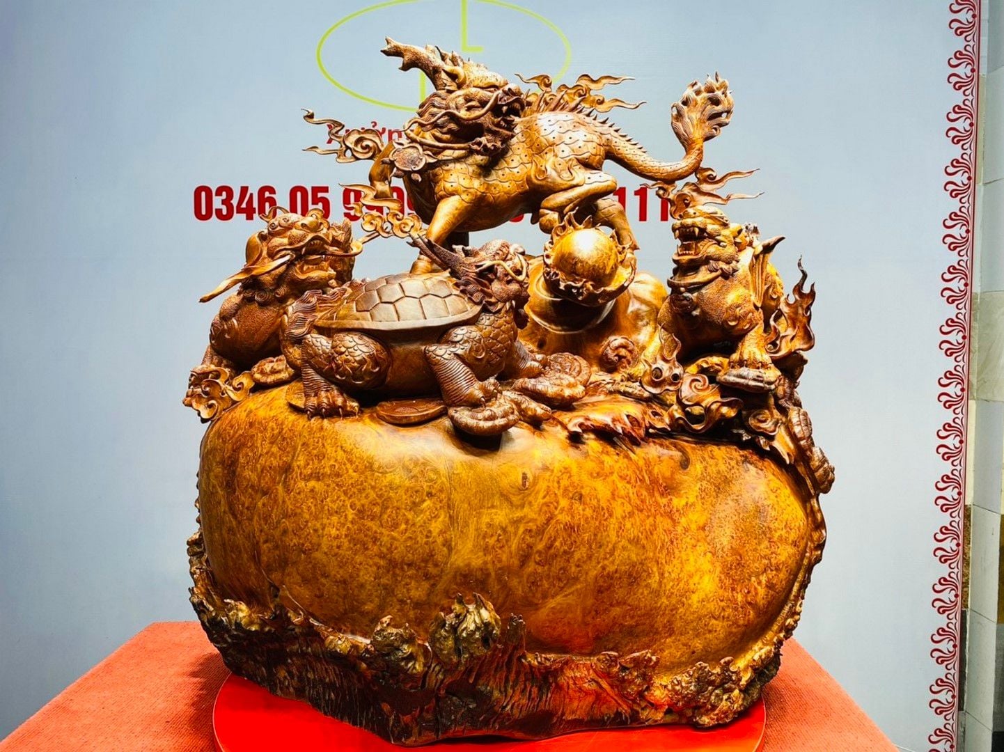 Tứ Đại Linh Thú Gỗ Nu Hương