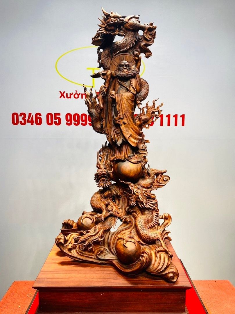 Đạt Ma Tam Long Tam Ngọc Gỗ Sưa