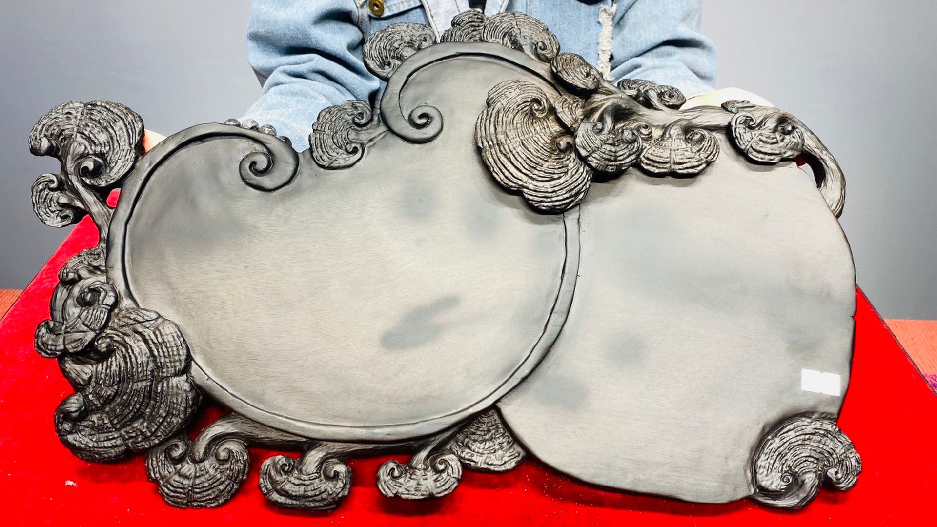 Khay Trà Nấm Linh Chi Gỗ Mun Sừng