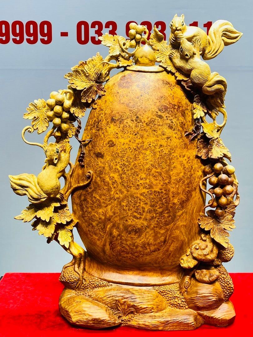 Bình Nho Sóc Gỗ Nu Hương