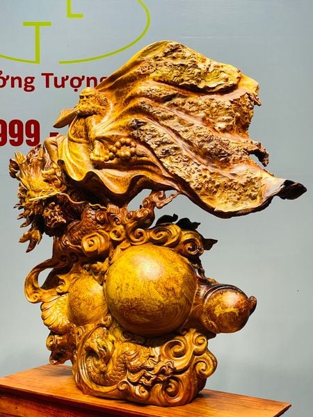 Đạt Ma Hàng Long Tam Ngọc Gỗ Nu Hương