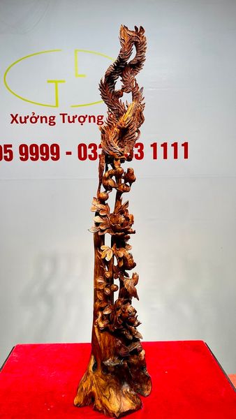 Ngũ Điểu Chầu Hoàng Gỗ Sưa