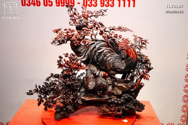 Gia Đình Gà Tứ Bình Gỗ Trắc