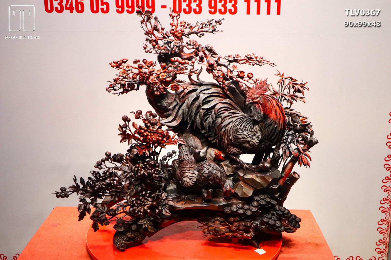 Gia Đình Gà Tứ Bình Gỗ Trắc