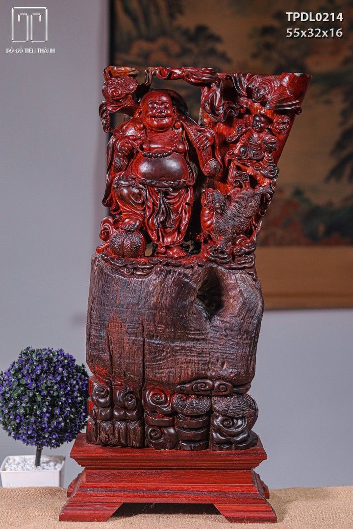 Di Lạc Vác Gậy Như Ý Nhất Tiểu Gỗ Trắc