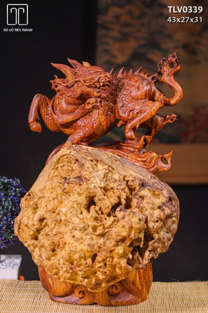 Kỳ Lân Gỗ Nu cẩm