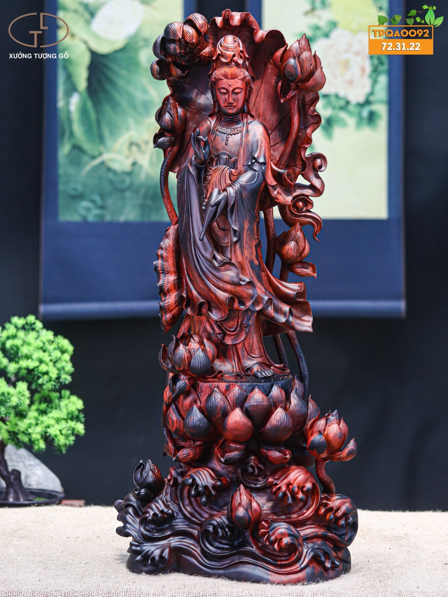 Quan âm gỗ trắc