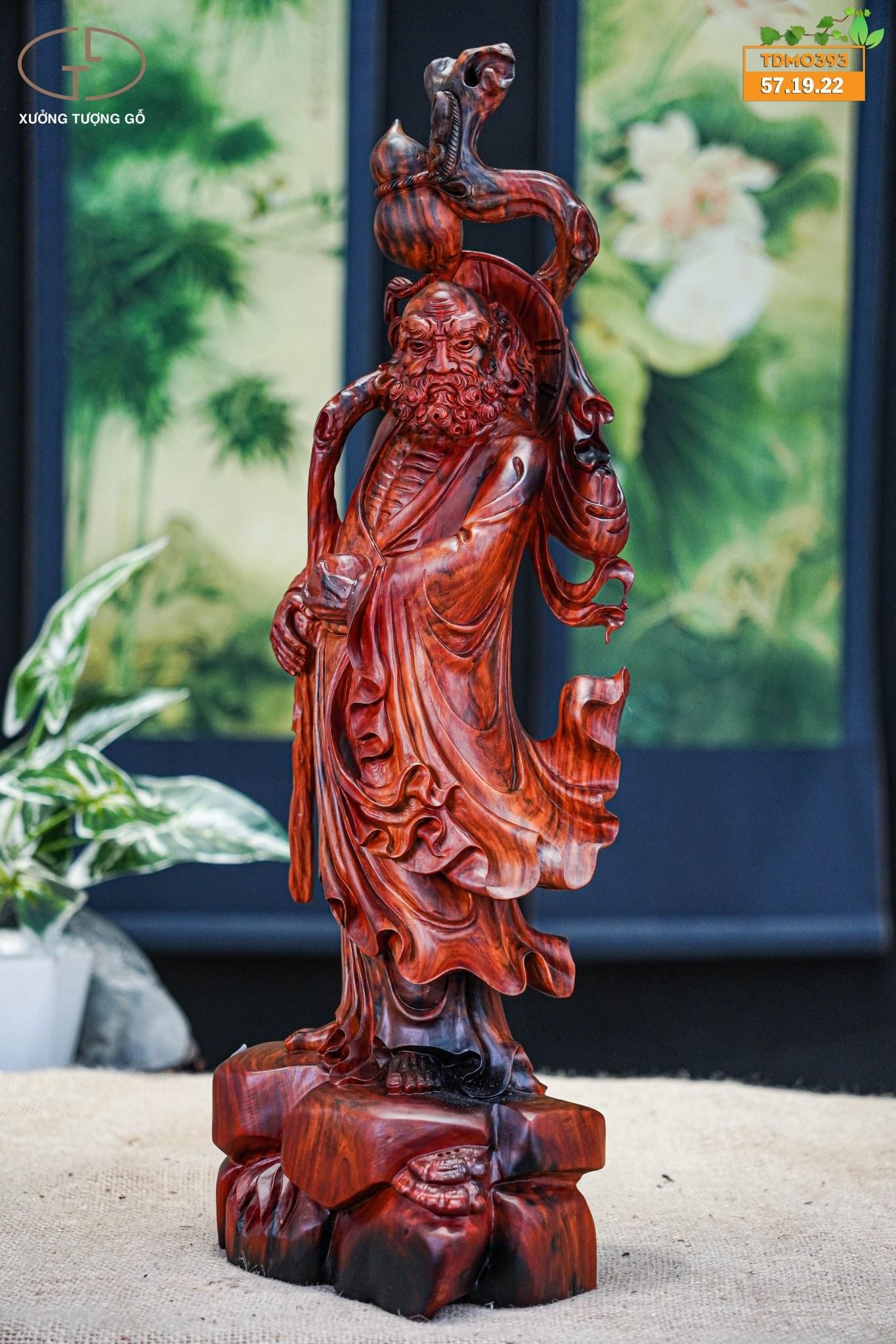 Đạt ma hành khất gỗ trắc