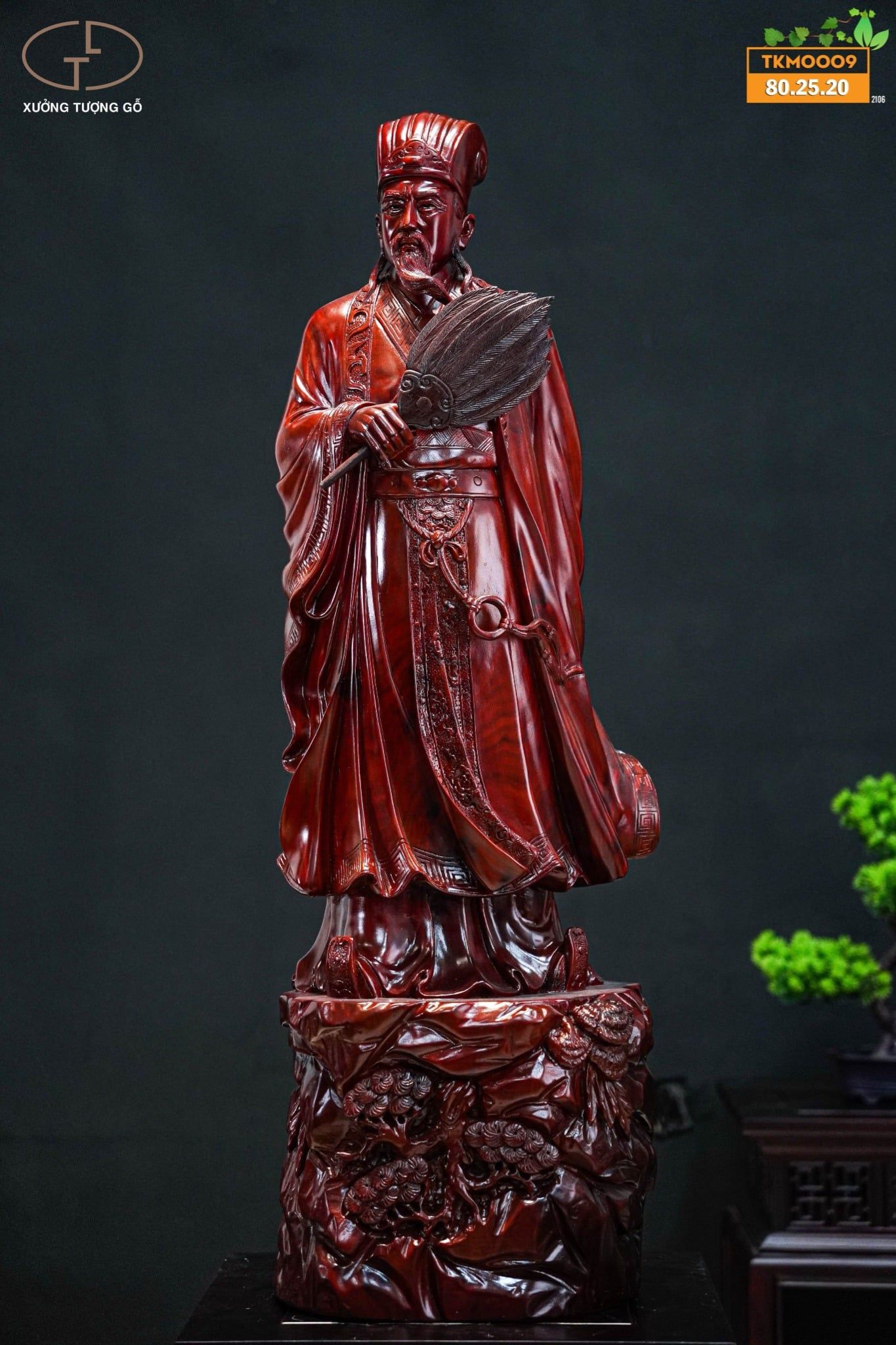 Khổng minh 80 tử đàn đỏ