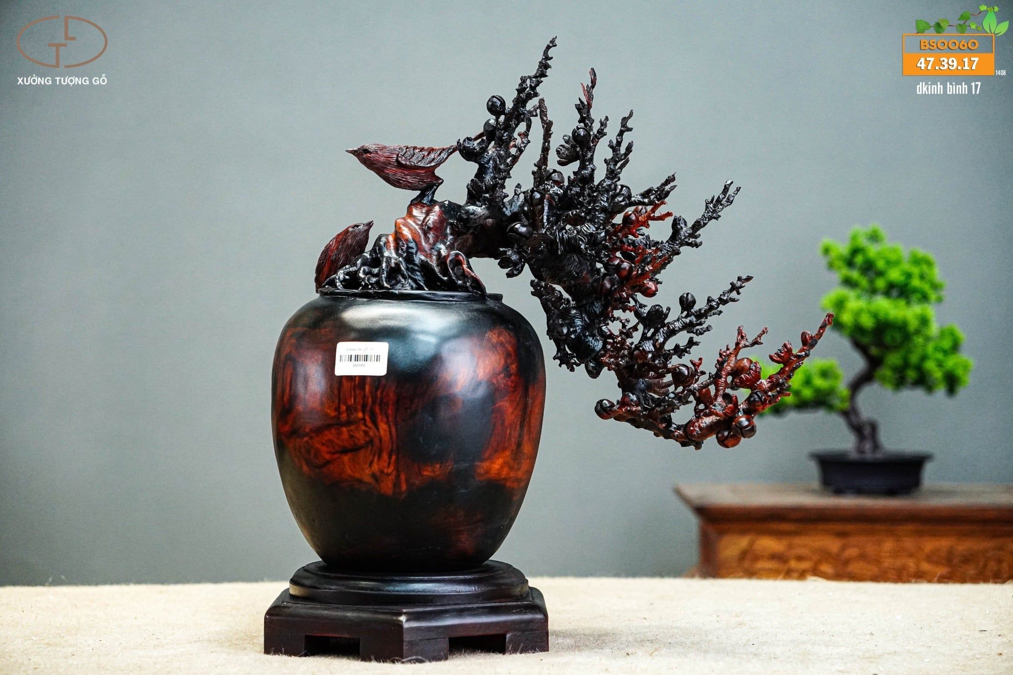 bonsai đào gỗ trắc