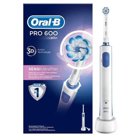  Bàn chải đánh răng điện Braun Oral-B Pro 600 3D SENSI UltraThin - Made in Germany 