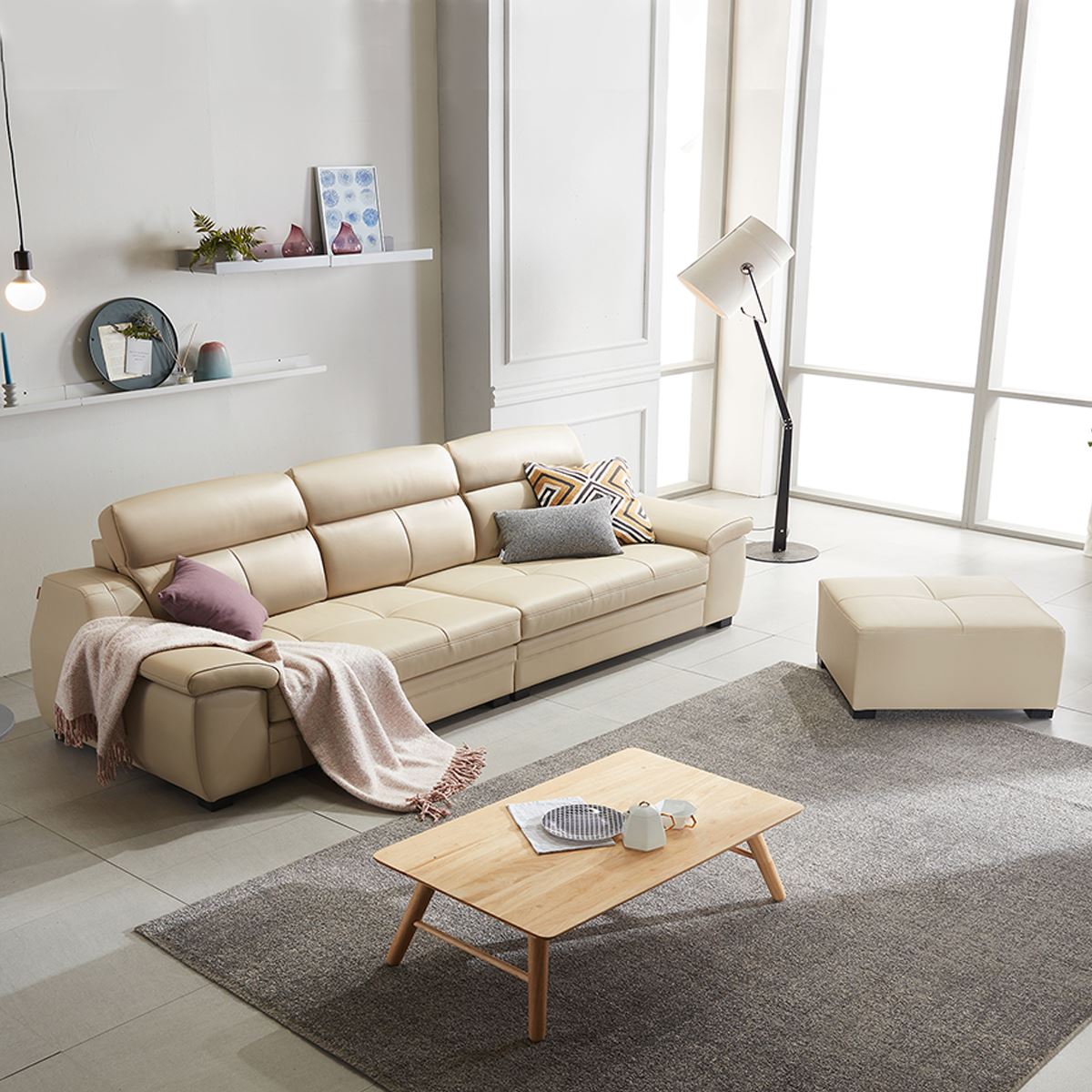 SF305 - GHẾ SOFA DA 4 CHỖ NGỒI