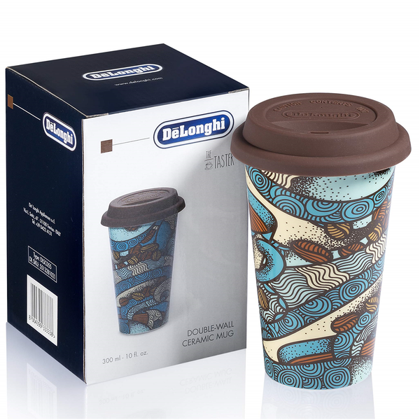  Ly giữ nhiệt 2 lớp cao cấp Delonghi  - Delonghi Double Wall Ceramic Mug - Delonghi Thermal Coffee Mug - Blue 