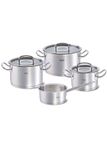 [CHÍNH HÃNG] Bộ nồi Fissler Original Pro 4 món nắp kính - Made in Germany - 3 nồi 1 quánh 