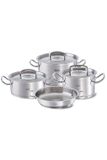  [CHÍNH HÃNG] Bộ nồi Fissler Original Pro 4 món (3 nồi 1 chảo nắp inox / nắp kính) - Sản xuất tại Đức 
