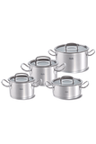  [CHÍNH HÃNG] Bộ nồi inox cao cấp Fissler Original Pro 4 món (nắp kính) - Made in Germany 