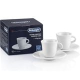  Bộ 2 Cốc sứ cao cấp kèm đĩa lót Delonghi 70 ml - Bộ 2 Ly cà phê Espresso sứ kèm dĩa lót - DeLonghi Porcelain Espresso Cup and Saucer, Set of 2, 70 ml 