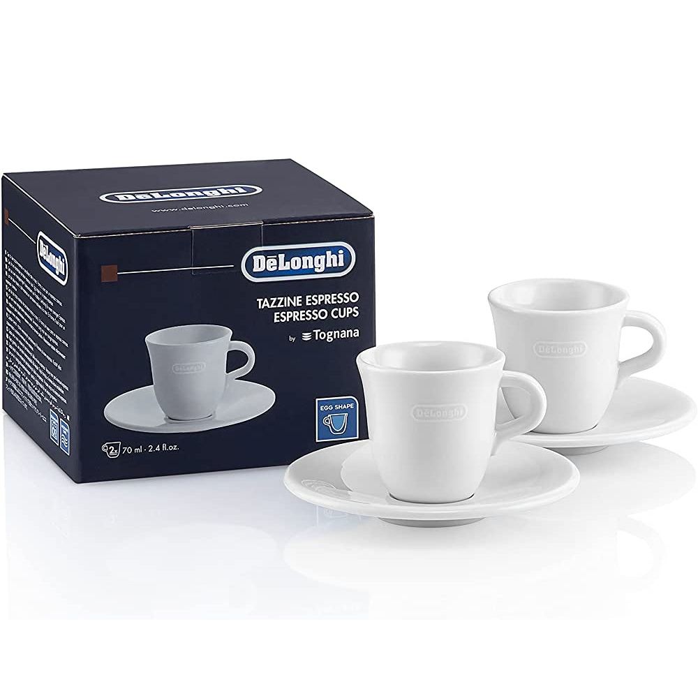  Bộ 2 Cốc sứ cao cấp kèm đĩa lót Delonghi 270 ml - Bộ 2 Ly sứ Capuchino kèm dĩa lót - DeLonghi Porcelain Cappuccino Cup and Saucer, Set of 2, 270ml 