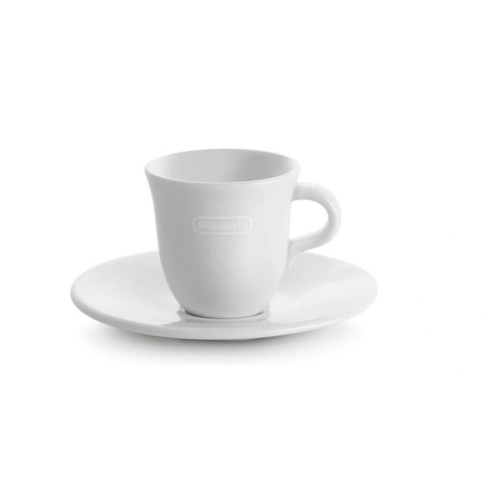  Bộ 2 Cốc sứ cao cấp kèm đĩa lót Delonghi 70 ml - Bộ 2 Ly cà phê Espresso sứ kèm dĩa lót - DeLonghi Porcelain Espresso Cup and Saucer, Set of 2, 70 ml 