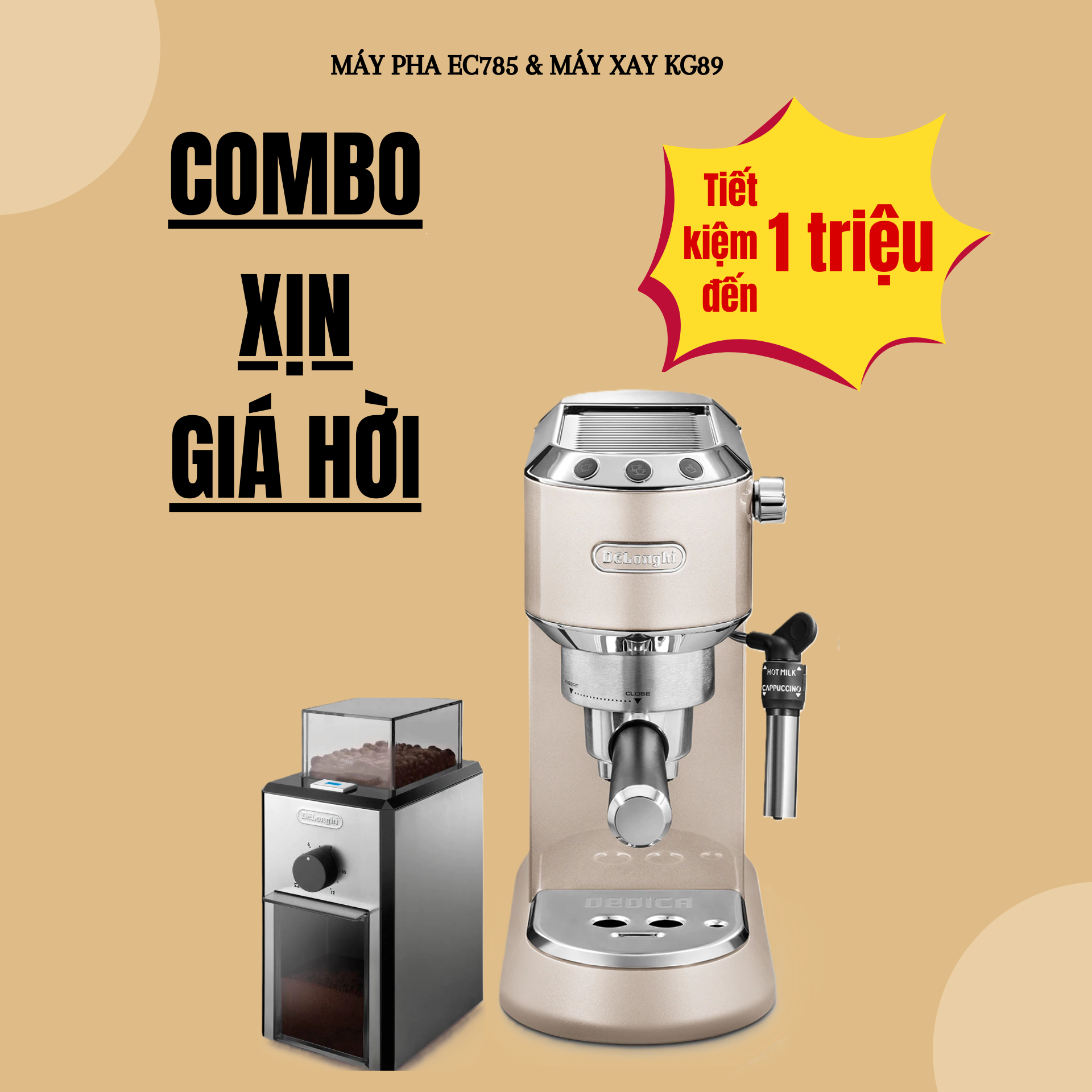 CHINH HANG May pha ca phe Delonghi EC685 M R BK Khuy n mai h p d n Gia D ng Chau AU