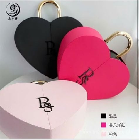 Hộp trái tim ổ khoá nhiều màu 40x33x10cm