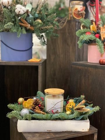 Khay decor nến để bàn noel M150055M