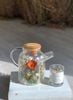 Bình trà thủy tinh trang trí hoa khô